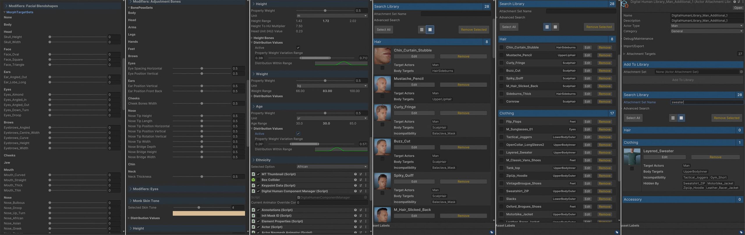 Unity Editor Tools for Digital Humans